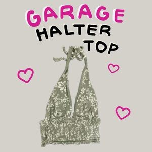 Garage Halter Top with Green Floral Design Women’s size S